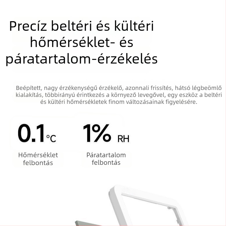 Digitális beltéri higrométer hőmérséklet- és páratartalom kijelzővel, falra szerelhető a babaszobába