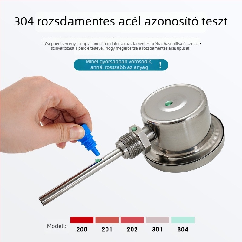 WSS-411BF/401 Rozsdamentes acél bi-metál hőmérő ipari csővezetékekhez és kazánokhoz, radiális és axiális mutatóval, 0-500°C