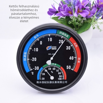 Analóg higrométer és hőmérő, falra szerelhető, 20 cm átmérő, belső és külső használatra
