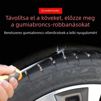 Téli gumihoz használható horog eszköz, jégre és hóra, fejlett kőkaparó, Phillips csavarhúzó