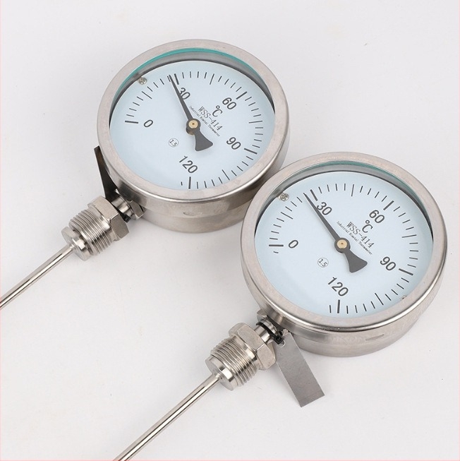 WSS-301 bimetál hőmérő, 0–100°C, 316L, Ø150×200 mm
