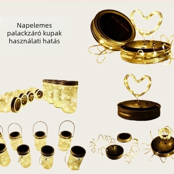 Napelemes Mason üvegkupak LED-lámpa – vízálló kültéri kert- és tájkép világítás