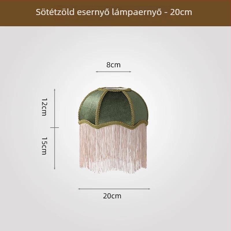 2026 új stílusú francia retro ernyő alakú textil lámpabúra, étkező és hálószobai asztali lámpához, több színű