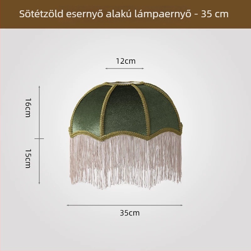 2026 új stílusú francia retro ernyő alakú textil lámpabúra, étkező és hálószobai asztali lámpához, több színű