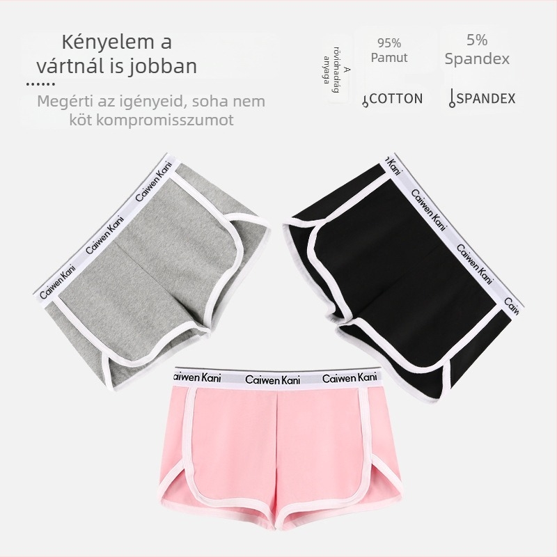 Női pamut boxerek, középmagas derekú, egyszínűek, sportos alsónemű