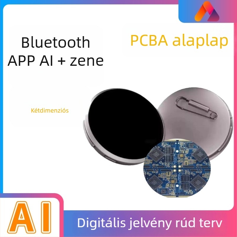AI elektronikus kijelzővel ellátott jelvény Bluetooth és Wi-Fi-val, 2D medalion elektronikus jelvény PCBA, hardveres és szoftveres áramkörök vezérlő alapja