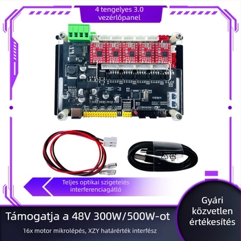 GRBL-vezérlőlap CNC gravírozógéphez, négytengelyes CNC, támogatja a PCB-t 42/57, 32‑bites vezérlő