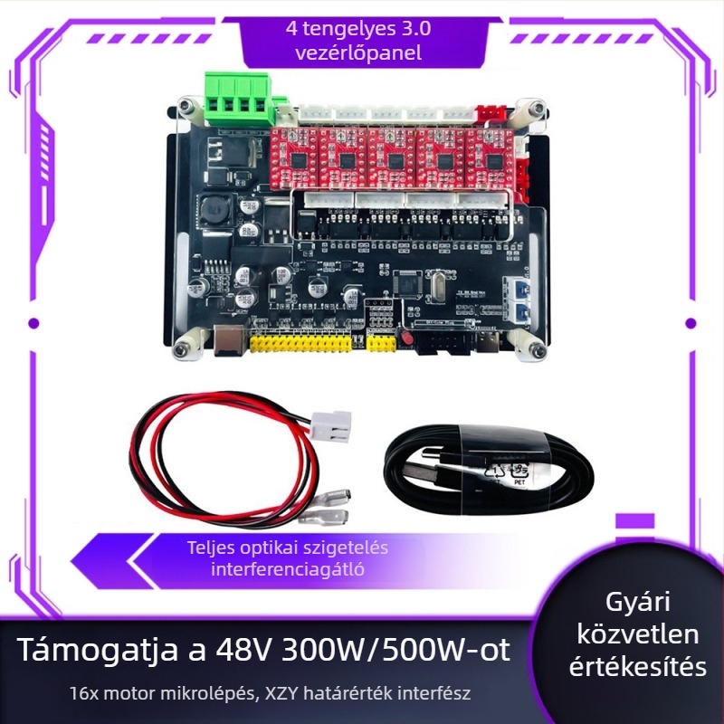 GRBL-vezérlőlap CNC gravírozógéphez, négytengelyes CNC, támogatja a PCB-t 42/57, 32‑bites vezérlő