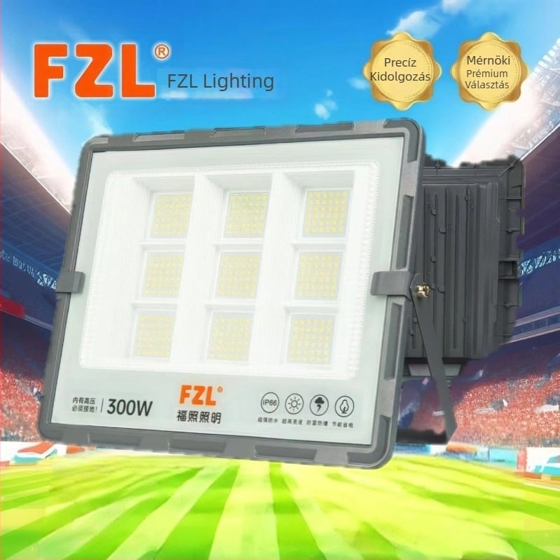 Fuzhao ultra fényes kültéri vízálló LED-reflektor, udvarra és műhelybe, 180° fénysugár