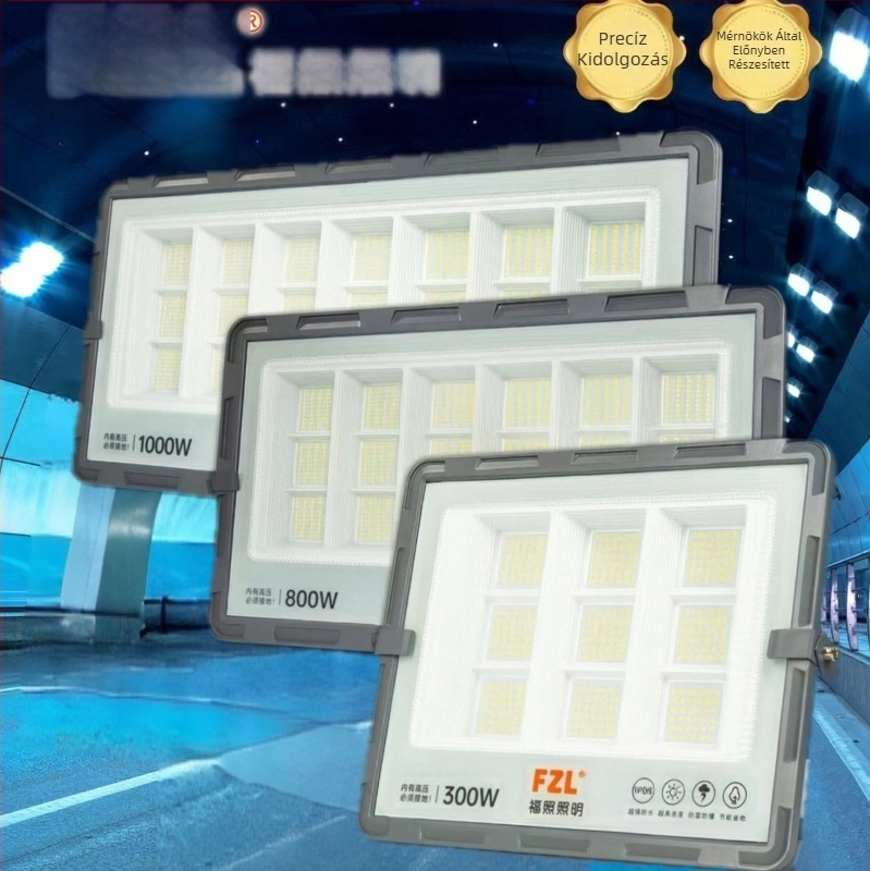 Fuzhao ultra fényes kültéri vízálló LED-reflektor, udvarra és műhelybe, 180° fénysugár