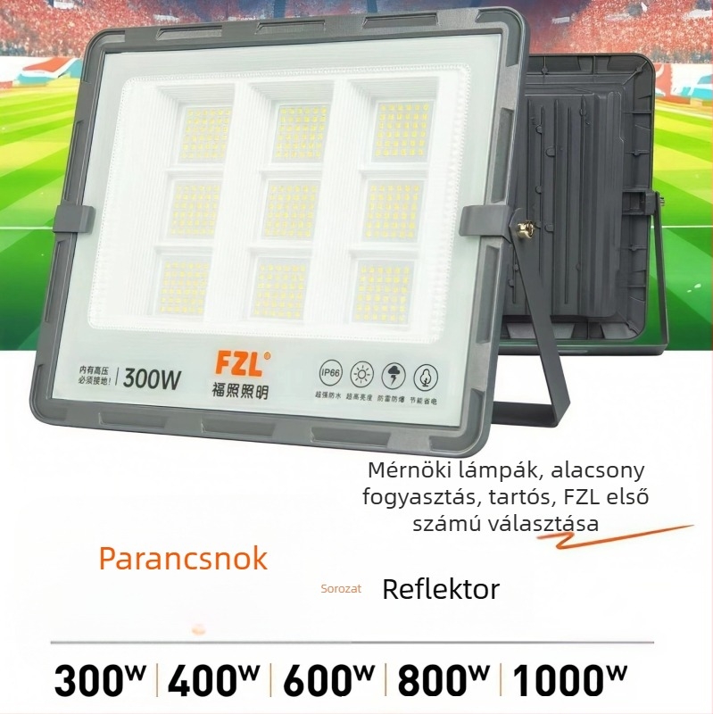 Fuzhao ultra fényes kültéri vízálló LED-reflektor, udvarra és műhelybe, 180° fénysugár