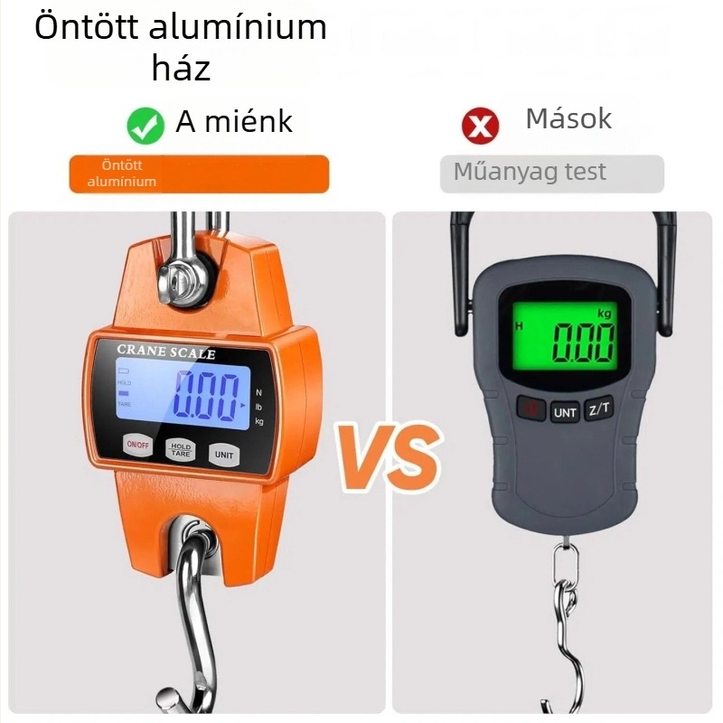 300 kg elektronikus daru mérleg, fém horoggal, hordozható