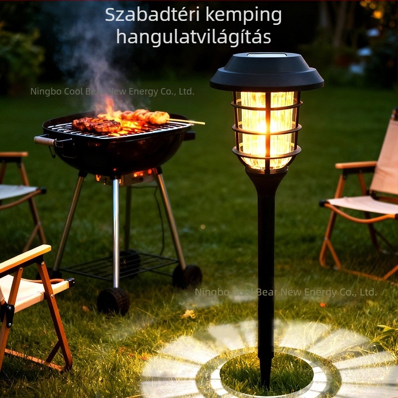 Napelemes kertvilágítás – kültéri LED műanyag lámpák a füvön, kertben és udvarban dekoratív földi világítás
