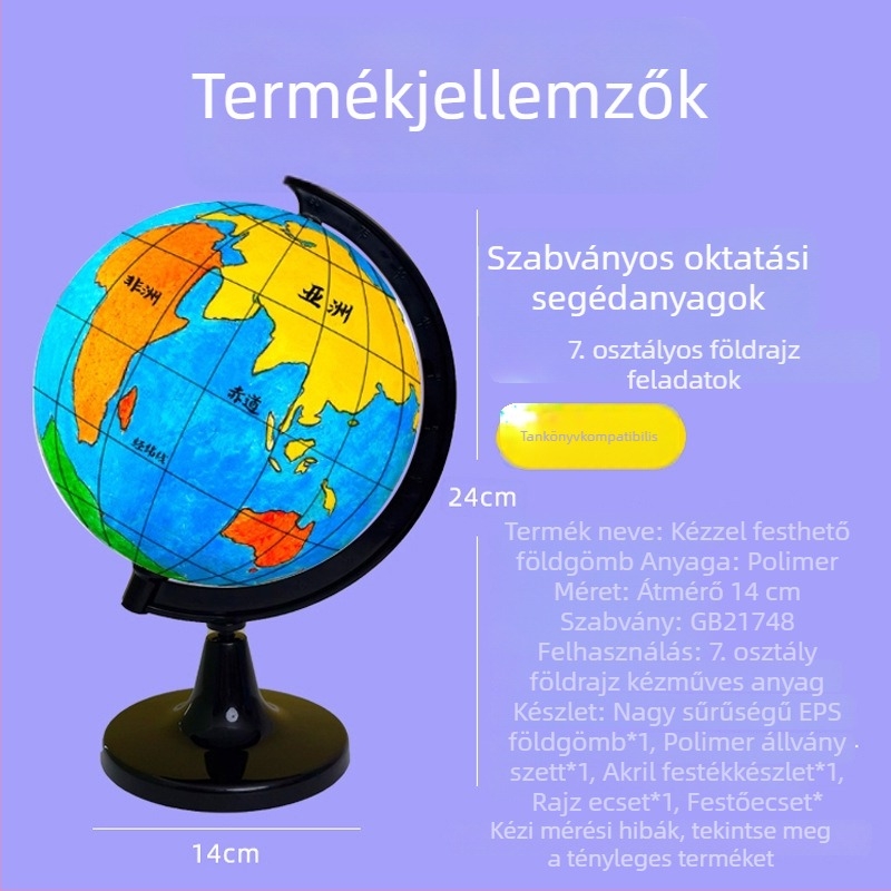 Festhető üres földgömb készlet oktatáshoz — DIY földgömb modell