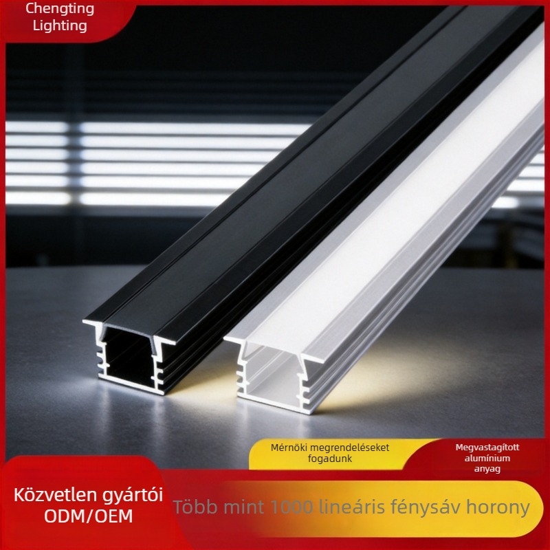 24V lineáris LED csatorna alumíniumból, mennyezetre – beépített LED-szalag