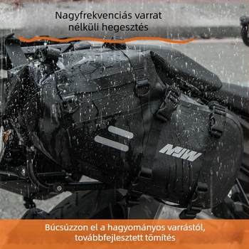 28L-es vízálló motorkerékpár oldaltáska, többfunkciós, nagy kapacitású, reflexiós elemekkel