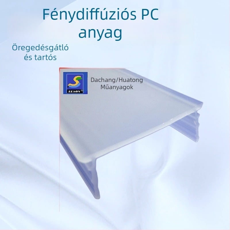 PC LED lineáris lámpaernyő, tejfehér diffúzor, extrudált forma