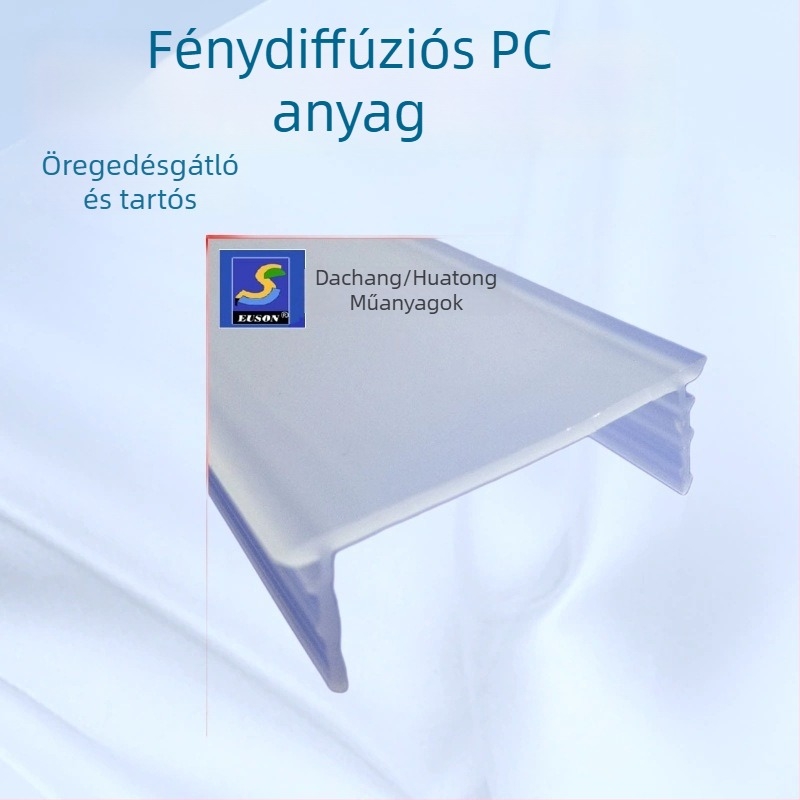PC LED lineáris lámpaernyő, tejfehér diffúzor, extrudált forma