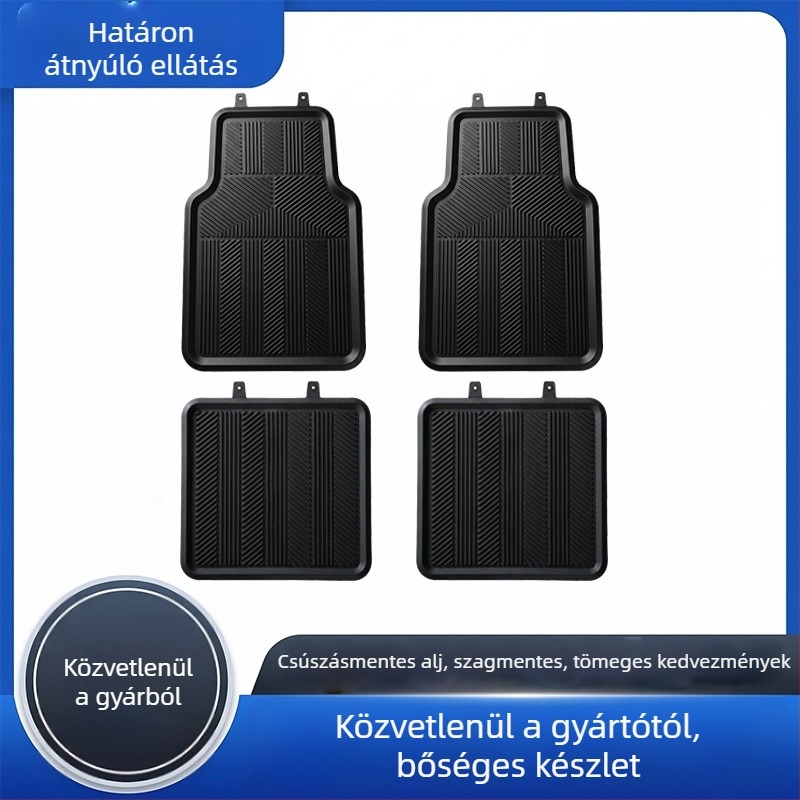 PVC autópadló-maták, kopásállóak, csúszásmentesek, biztonságosak, univerzális illeszkedés minden autómodellhez, 4 darabos készlet
