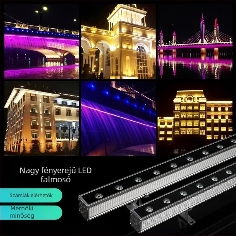 Kültéri falmosó lámpa, vízálló, multicolor LED, a villa homlokzatának megvilágítása