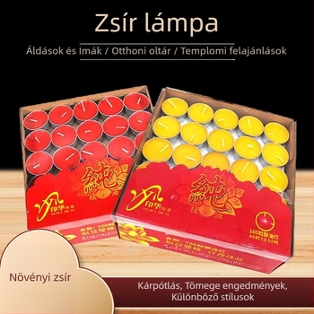 100 darab 4 órás hosszú élettartamú növényi ghee gyertya alumínium burkolatban Buddhának