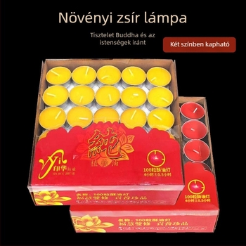 100 darab 4 órás hosszú élettartamú növényi ghee gyertya alumínium burkolatban Buddhának
