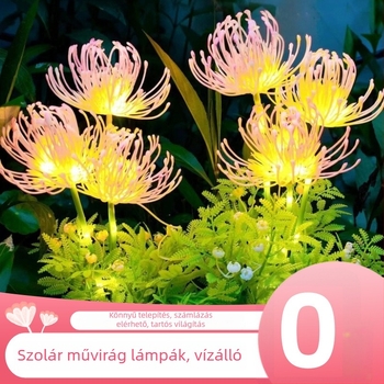 Napelemes kültéri vízálló háromfejű LED kertvilágítás