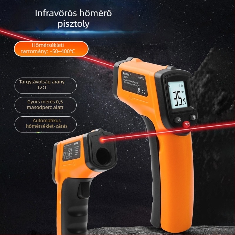 TMP121 infravörös hőmérő, 50–400°C, érintés nélküli ipari hőmérsékletmérés