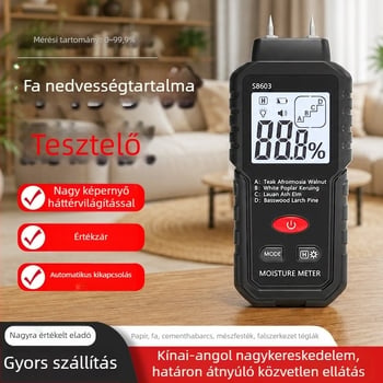 Magas pontosságú fa nedvességmérő, parketta nedvességtartalom detektáló, karton és építőanyag nedvességmérő