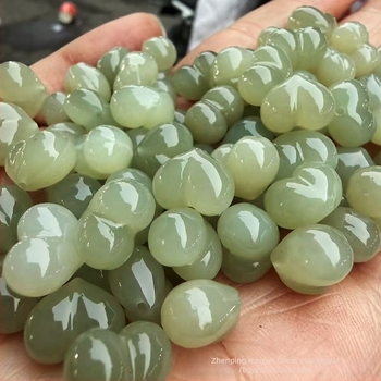 Hetian jáde – kajszi formájú medál Qinghai anyagból – DIY karkötő alkatrészek