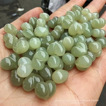 Hetian jáde – kajszi formájú medál Qinghai anyagból – DIY karkötő alkatrészek