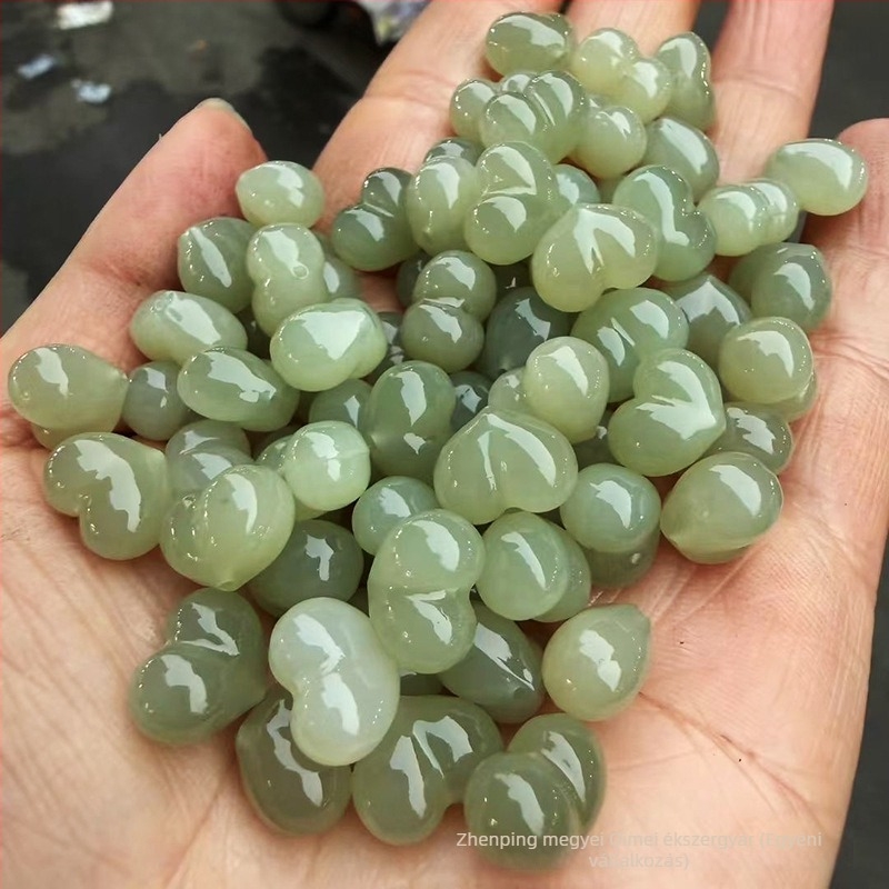 Hetian jáde – kajszi formájú medál Qinghai anyagból – DIY karkötő alkatrészek