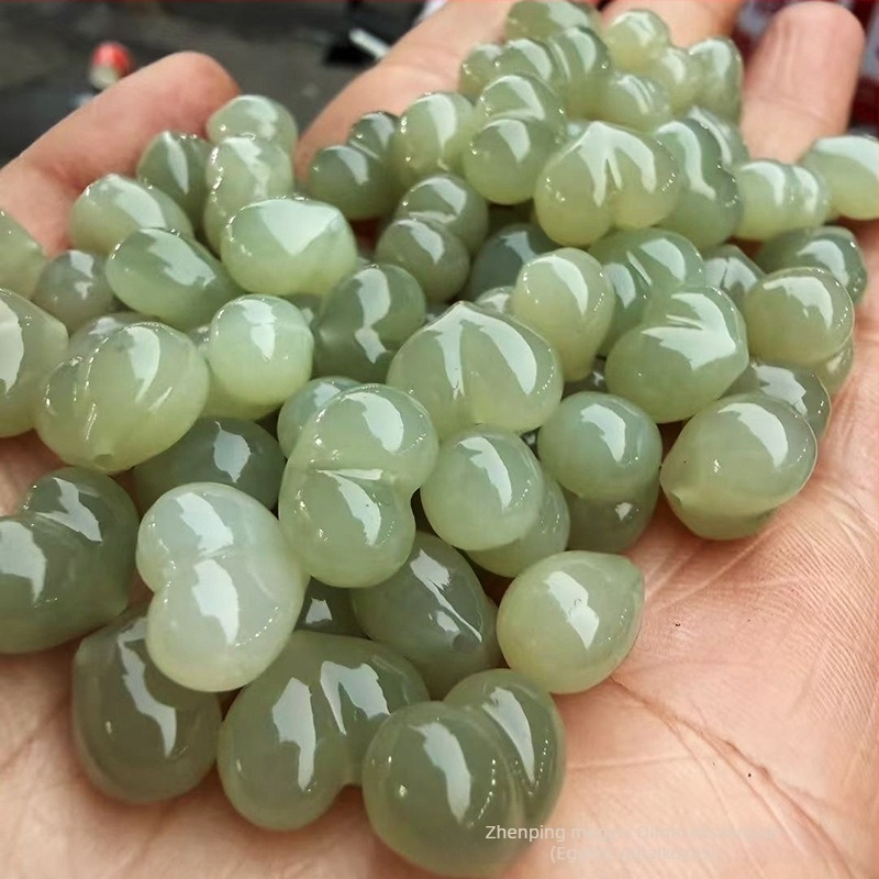 Hetian jáde – kajszi formájú medál Qinghai anyagból – DIY karkötő alkatrészek