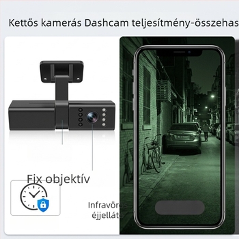 Szélvédőre szerelhető kettős kamerás dash cam tartó tehergépkocsikhoz, taxikhoz és szolgáltatásokhoz, ADAS és DMS kompatibilitás