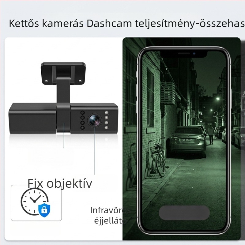 Szélvédőre szerelhető kettős kamerás dash cam tartó tehergépkocsikhoz, taxikhoz és szolgáltatásokhoz, ADAS és DMS kompatibilitás