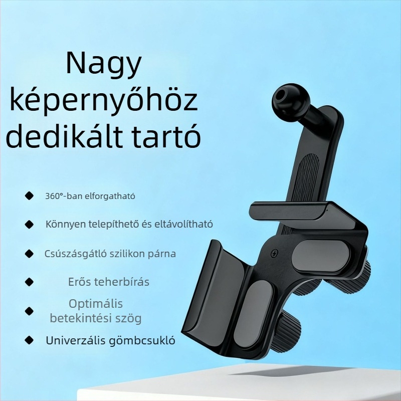 360°-os állítható autós telefontartó navigációhoz, univerzális, sík és görbe kijelzőkhöz