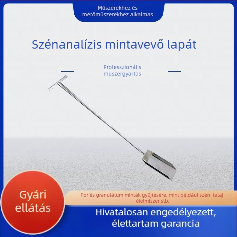 Hosszú nyelű szénmintavételi lapát, rozsdamentes acélmintázó a szénminőség elemzéséhez, 25/50/100 mm méretű mintákhoz