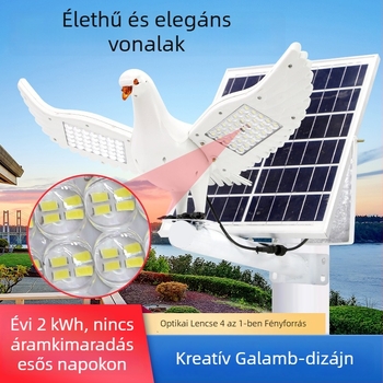 Galamb alakú napelemes utcai lámpa, 100 W integrált kültéri világítás