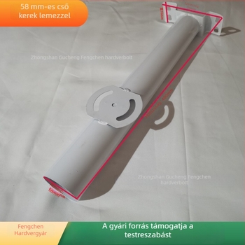 Napelemes kültéri utcai lámpatartó, fogkefés lámpafej 58 mm-es átmérővel és kör alakú lemezes cső, többfunkciós tároló