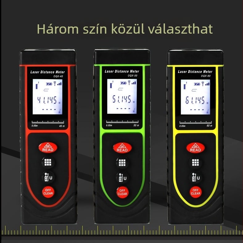 Aoqi lézeres távolságmérő – nagy pontosságú lézeres távolságmérő helyiségek méréséhez, kézben tartható elektronikus mérőeszköz