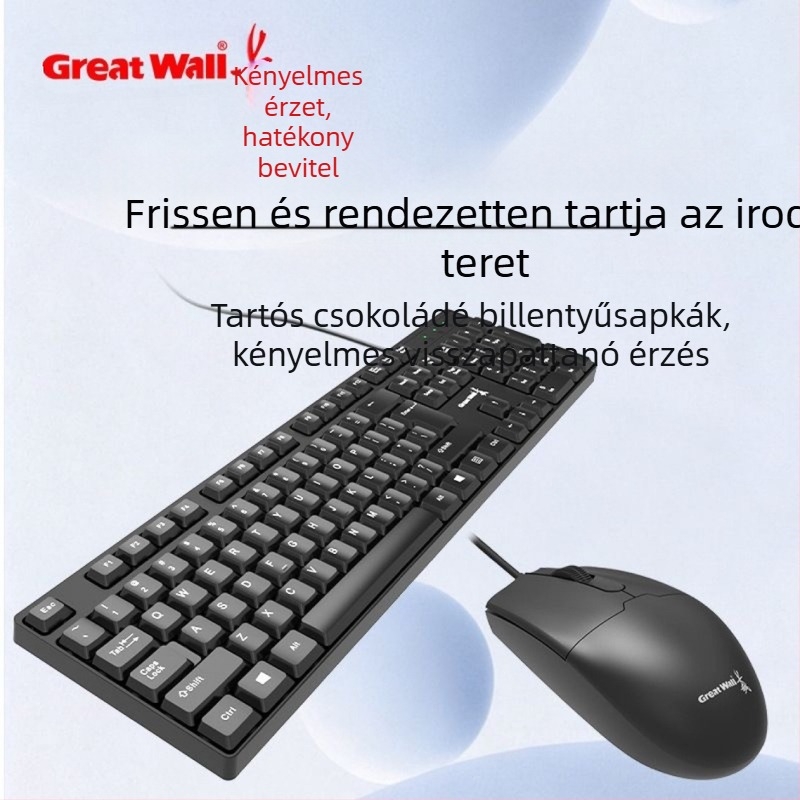 GW-YZ301 USB-kábeles billentyűzet és egér készlet laptophoz és asztali számítógéphez, irodai és otthoni használatra
