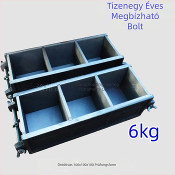 Öntöttvas teszt forma betonhoz, 100x100x100, háromkamrás készlet, megnövelt vastagságú