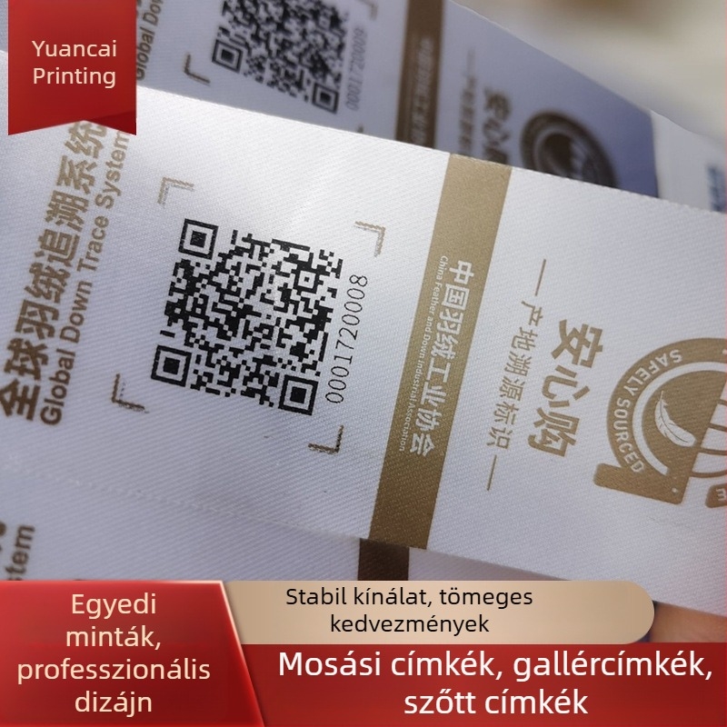 Személyre szabható színváltó, mosható címke, könnyen olvasható QR-kóddal és vonalkóddal; egy darab, egy kód, nyomon követhető sorozatszám.