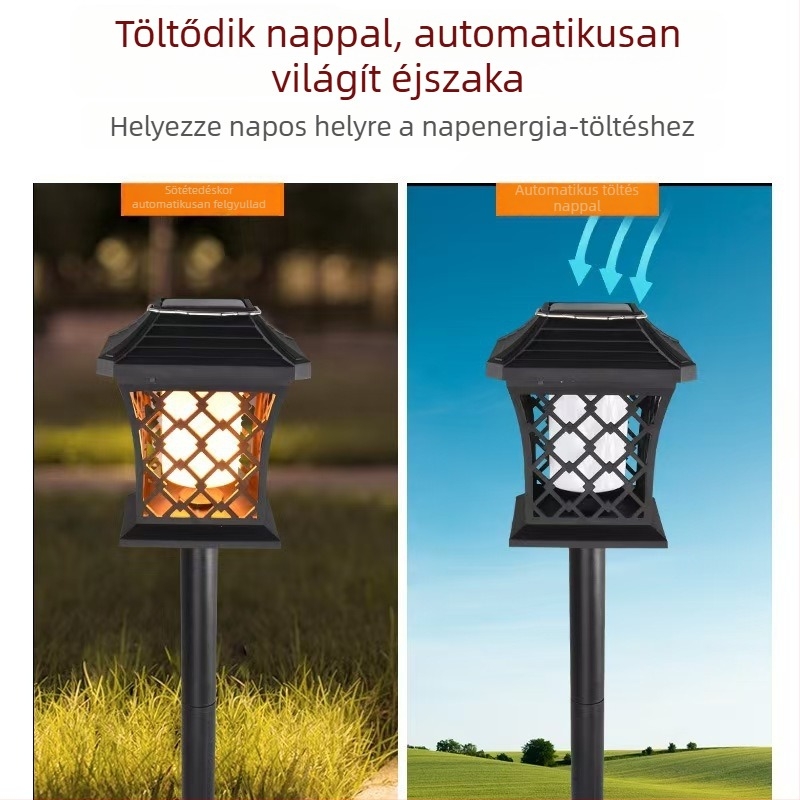 Napelemes udvari világítás: kültéri LED világítás gyephez, park tájvilágítás, fa spot