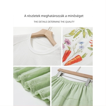 Női fehér póló gyümölcs- és zöldséges mintával, napvédő fedő, áttetsző nyári topp, lazán szabott hosszú ujjú, erdő-stílusú outfit