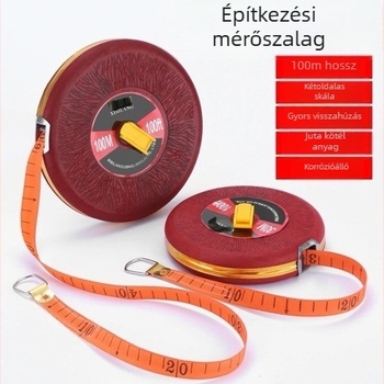 Textil mérőszalag, 100 m, mérés föld- és mérnöki feladatokhoz