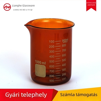 Barna boroszilikát üveg beaker, 5–1000 ml, teljes méretválaszték