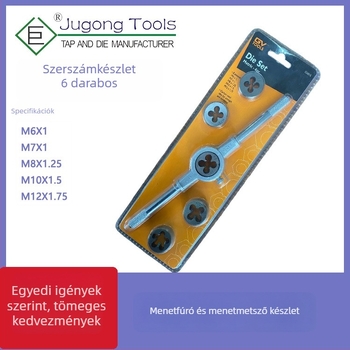6 darabos metrikus menetfúró- és menetkészlet ötvözött acélból