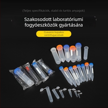 Nyomtatott skálával ellátott centrifugáló csövek, csavaros kupakkal záródó centrifugáló csövek, 10 ml, 15 ml, 50 ml