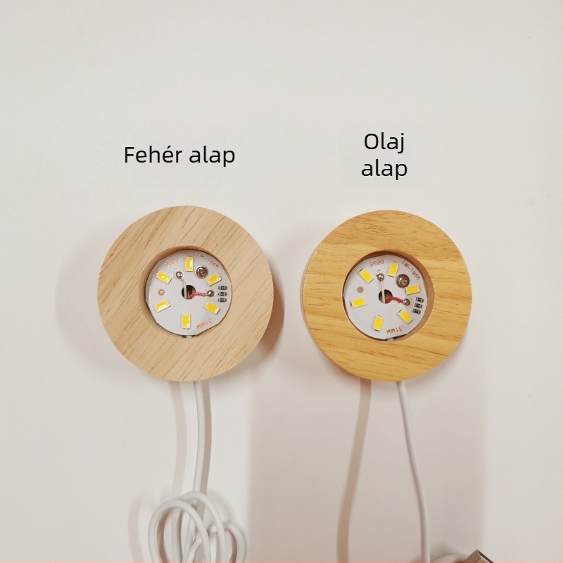 Tömörfa kör alakú kristálygömb lábazat aromaterápiás asztali dísz, éjjeli fény — modern minimalista stílus.